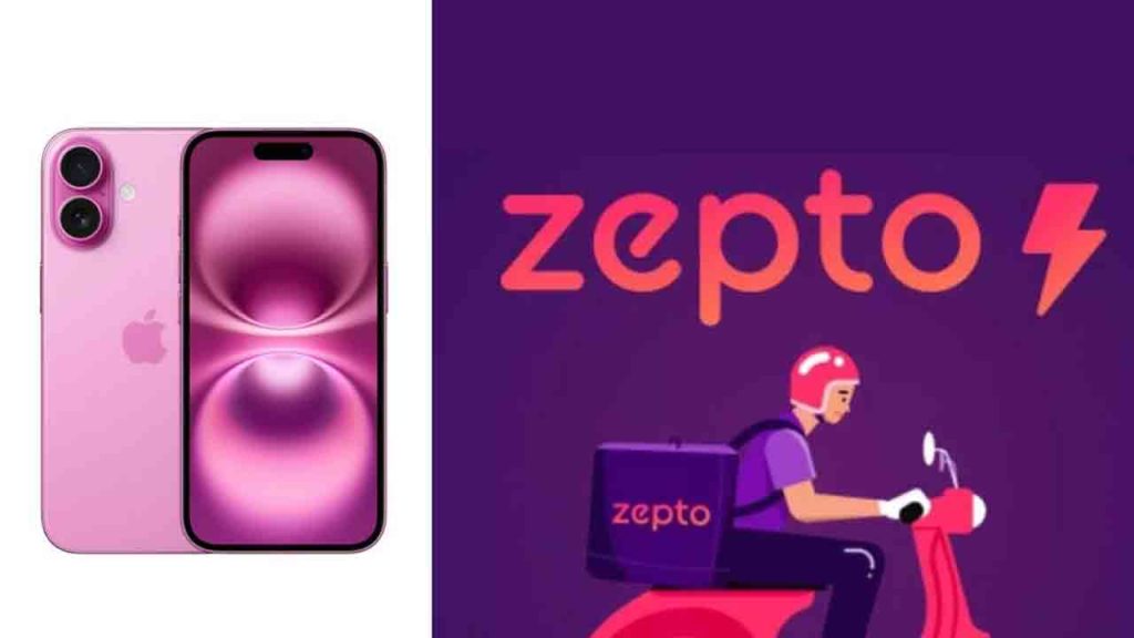 Zepto offering apple products iphone 16e 10 minutes delivery with discounted price